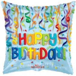 18" SP: PR Birthday Streamers Clear View