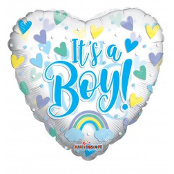18" SP: PR ItS A Boy Hearts Clear View