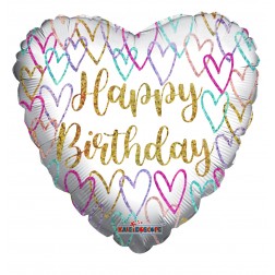 18" SP: PR Birthday Hearts Holo