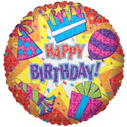 18" SP: Happy Birthday Colorful Burst