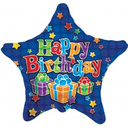 18" SP: SV HAPPY BIRTHDAY BIG DOTS ROYAL BLUE