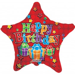 18" SP: SV HAPPY BIRTHDAY BIG DOTS RED