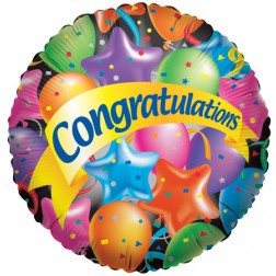 36" SP: Festive Balloons Congratulations
