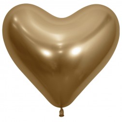 14" Reflex Gold Heart (50pcs)