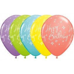 11" Birthday Elegant Sparkles & Swirls Sorbet Assortment (50ct)