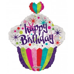 22" SP: Happy Birthday Cupcake Shape