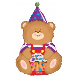 36" SP: Birthday Bear With Cupcake Shape