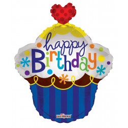 22" SP: Cupcake Birthday With Heart Shape