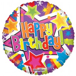 18" SP: COLORFUL STARS BIRTHDAY GELLIBEAN