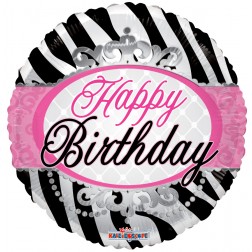 18" SP: SV BIRTHDAY ZEBRA PRINT