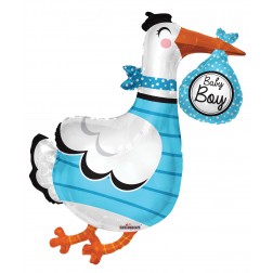  36" SP: PR Baby Boy Stork Shape