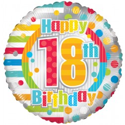 18" SP: HAPPY 18TH BIRTHDAY DOTS & LINES