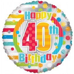 18" SP: HAPPY 40TH BIRTHDAY DOTS & LINES