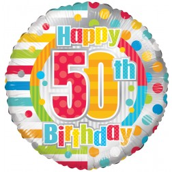 18" SP: HAPPY 50TH BIRTHDAY DOTS & LINES