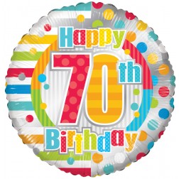 18" SP: HAPPY 70TH BIRTHDAY DOTS & LINES