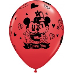 11" Disney Mickey & Minnie I Love You Assorted 25Ct