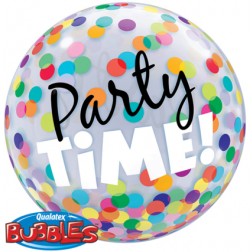 22" Party Time! Colourful Dots Single Bubble