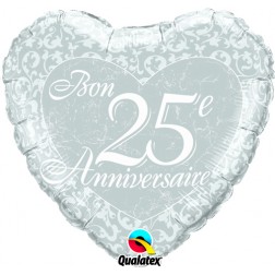 18" Bon 25e anniversaire - Coeurs