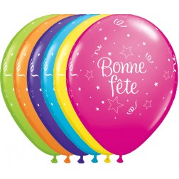 11" Bonne Fête - Étoiles Brillantes Assortiment tropical (50/sac)