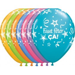 11" Faut fêter ça! Serperntins Assortiment contemporain (50/sac)