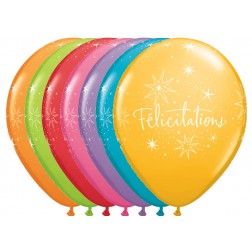 11" Félicitations - Étoiles Assortiment de festivité (50/sac)