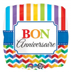 Standard Bon Anniversaire Stripe & Chevron