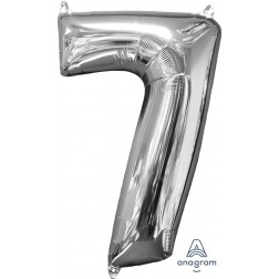 Anagram Mid-Size Shape Number "7" Silver 26 Inch