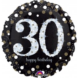 Jumbo Holographic Sparkling Birthday 30
