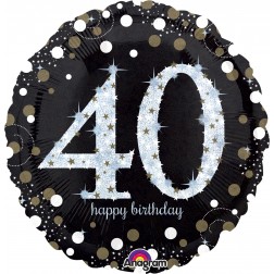 Jumbo Holographic Sparkling Birthday 40