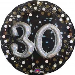 Multi-Balloon Holographic Sparkling Birthday 30