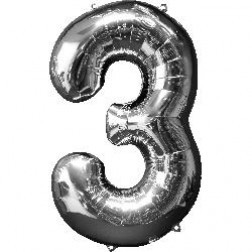 Anagram MiniShape Number "3" Silver