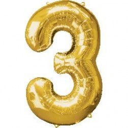 Anagram MiniShape Number "3" Gold