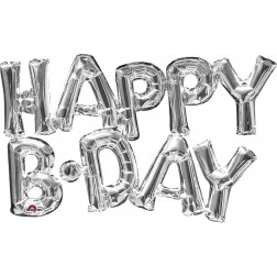 SuperShape Phrase " Happy BDAY" Silver