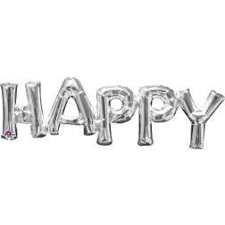 SuperShape Phrase " HAPPY" Silver