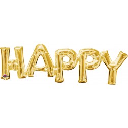 SuperShape Phrase " HAPPY" Gold