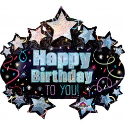 SuperShape Holographic Brilliant Birthday Marquee