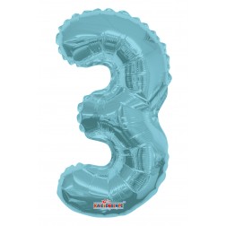 AirFilled: 14" NUMBER 3 LIGHT BLUE