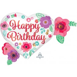 SuperShape Happy Birthday Floral Print