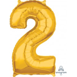 Anagram Mid-Size Shape Number "2" Gold 26 Inch