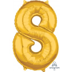 Anagram Mid-Size Shape Number "8" Gold 26 Inch