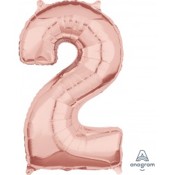 Anagram Mid-Size Shape Number "2" Rose Gold 26 inch