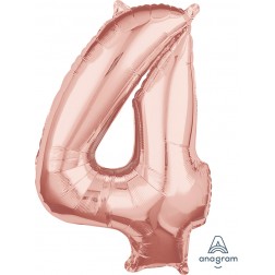 Anagram Mid-Size Shape Number "4" Rose Gold 26 inch