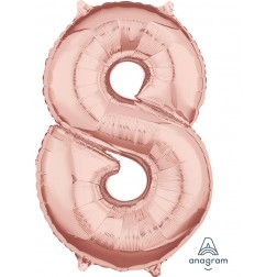 Anagram Mid-Size Shape Number "8" Rose Gold 26 inch