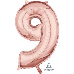 Anagram Mid-Size Shape Number "9" Rose Gold 26 inch