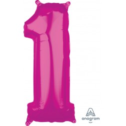 Anagram Mid-Size Shape Number "1" Pink 26 inch