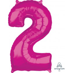 Anagram Mid-Size Shape Number "2" Pink 26 inch