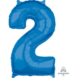 Anagram Mid-Size Shape Number "2" Blue 26 inch