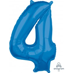 Anagram Mid-Size Shape Number "4" Blue 26 inch