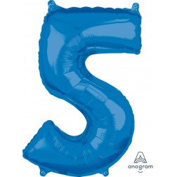 Anagram Mid-Size Shape Number "5" Blue 26 inch