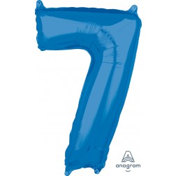 Anagram Mid-Size Shape Number "7" Blue 26 inch